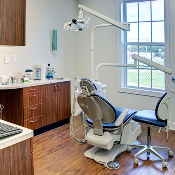 Treatment chair at dental office